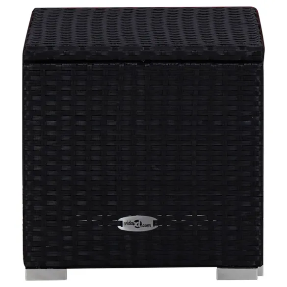 Șezlong cu Masă de Ceai - Roșu, Poliratan Rezistent