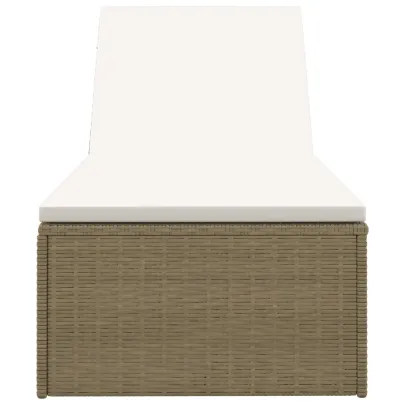 Șezlong Exterior - Maro și Crem - Poliratan Rezistent