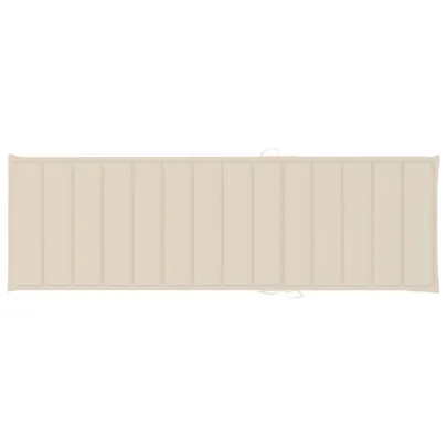 Șezlong cu pernă crem - Lemn de pin tratat | Livrare gratuită