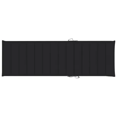 Șezlong cu pernă negră - Lemn de pin tratat | Livrare gratuită