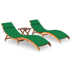 Set Șezlonguri cu Masă - Lemn Acacia | Livrare Gratuită