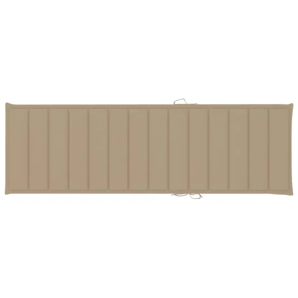 Șezlong cu Pernă Bej - Lemn de Pin Tăiat pentru Grădină