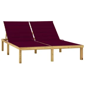 Șezlong Dublu din Lemn cu Perne - Comfort în Grădină