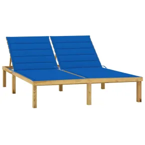 Șezlong Dublu cu Perne - Lemn de Pin Tretat | Livrare Gratis