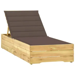 Șezlong cu Pernă - Lemn de Pin Tăiat - Livrare Gratuită