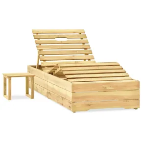 Șezlong Grădină cu Masă - Lemn Pin | Livrare Gratuită 2