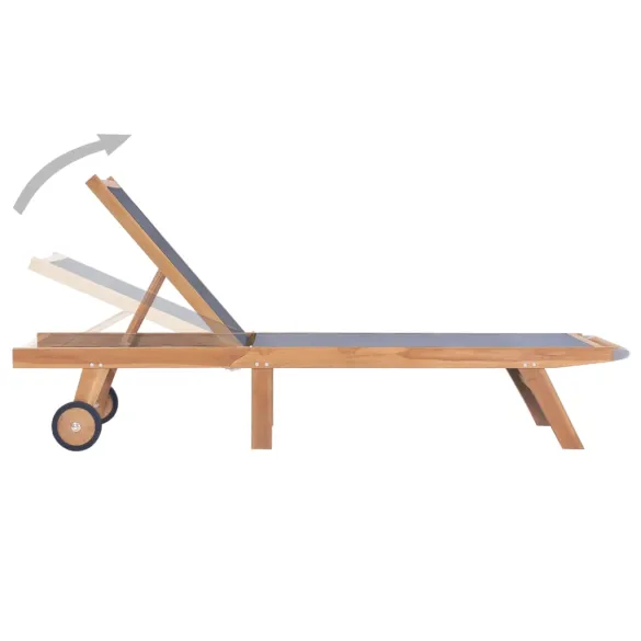 Șezlonguri Pliabile cu Rote - 2 Buc - Lemn Tec - Transport Gratuit