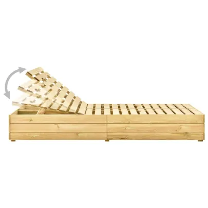 Șezlong Dublu cu Perne - Lemn de Pin Tăiat