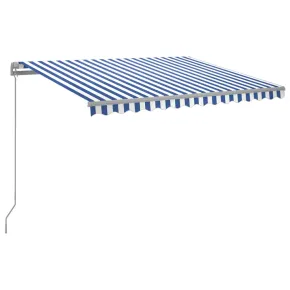 Copertină Retractabilă Manuală cu LED Albastru și Alb 300x250 cm 2