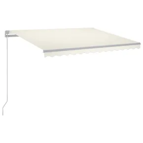 Copertină retractabilă manual cu LED, crem, 300x250 cm 2