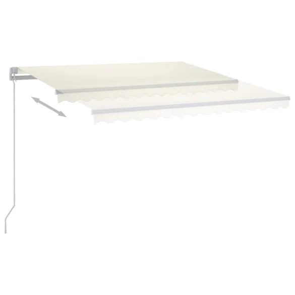 Copertină retractabilă manual cu LED, crem, 300x250 cm