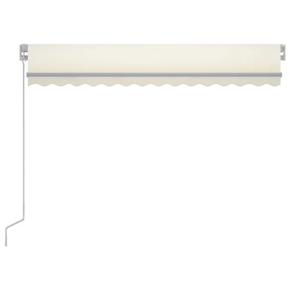 Copertină retractabilă manual cu LED, crem, 300x250 cm