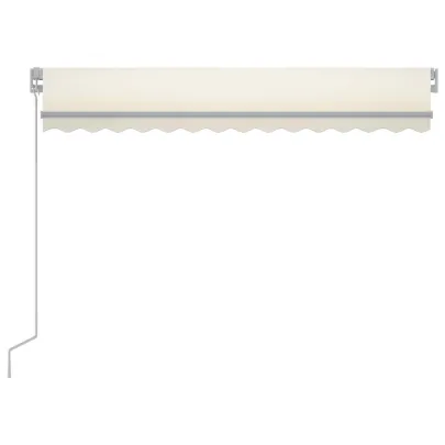 Copertină retractabilă manual cu LED, crem, 300x250 cm