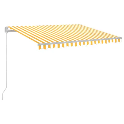 Copertină Retractabilă Manuală cu LED - Galben/Alb