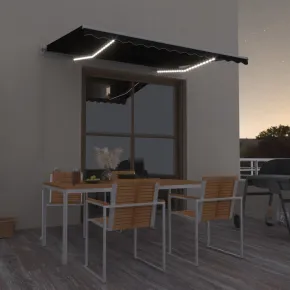 Copertină retractabilă manual cu LED - 300x250 cm Antracit
