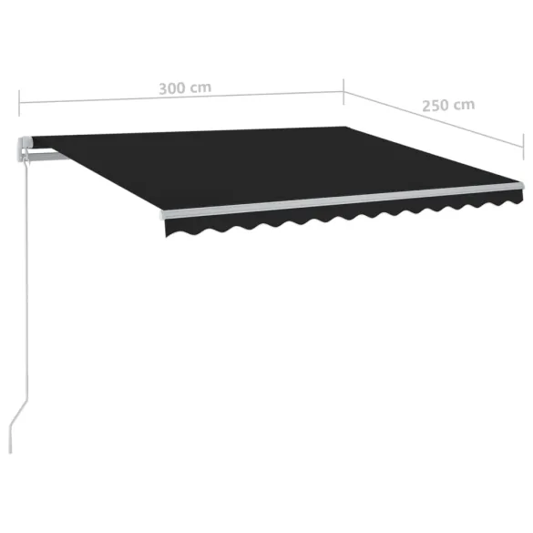 Copertină retractabilă manual cu LED - 300x250 cm Antracit