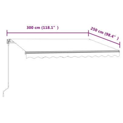 Copertină Automată Retractabilă Exterior 300x250 cm | Livrare Gratuită