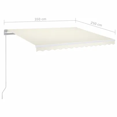 Copertină Retractabilă Manuală 350x250 cm - Crem