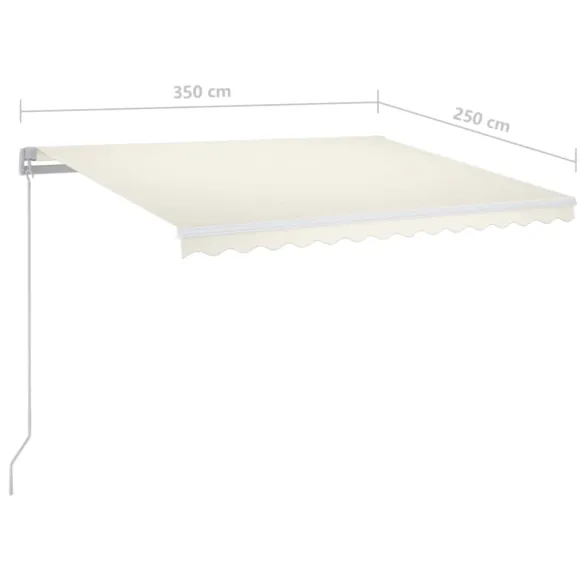 Copertină retractabilă manual cu LED - Crem 350x250 cm