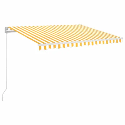 Copertină retractabilă manual cu LED pentru exterior