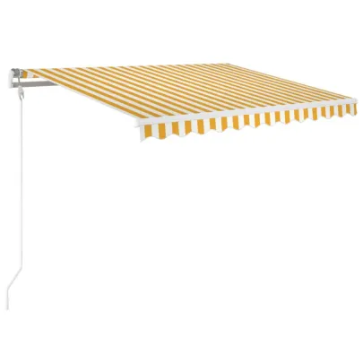 Copertină Automată Retractabilă Galben-Alb 350x250 cm