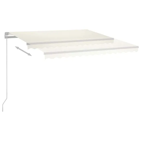 Copertină retractabilă manual cu LED - 400x300 cm - Crem