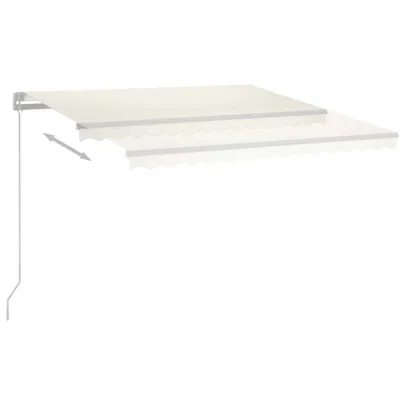 Copertină retractabilă manual cu LED - 400x300 cm - Crem