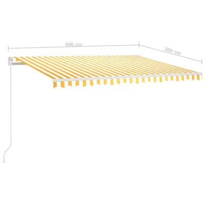 Copertină retractabilă manual cu LED - 400x300 cm | Livrare gratuită