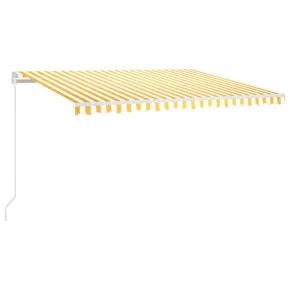Copertină Retractabilă Manuală 450x300 cm - Galben-Alb 2