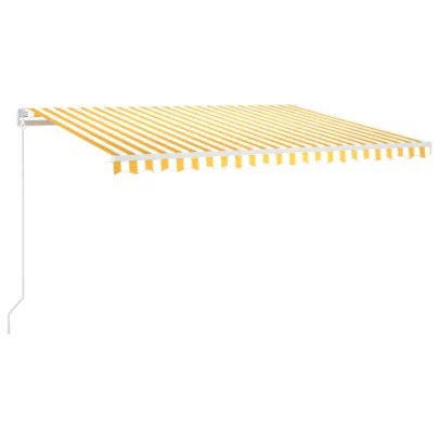 Copertină Retractabilă Manuală 450x300 cm - Galben-Alb
