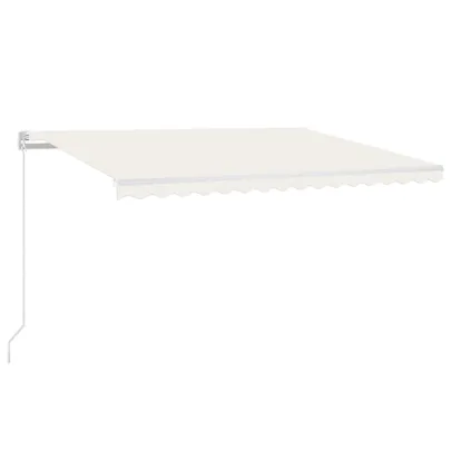 Copertină Retractabilă Manuală cu LED - Crem - 450x300 cm