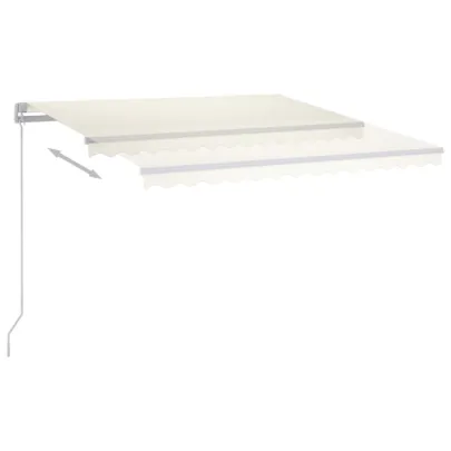 Copertină Retractabilă Manuală cu LED - Crem - 450x300 cm
