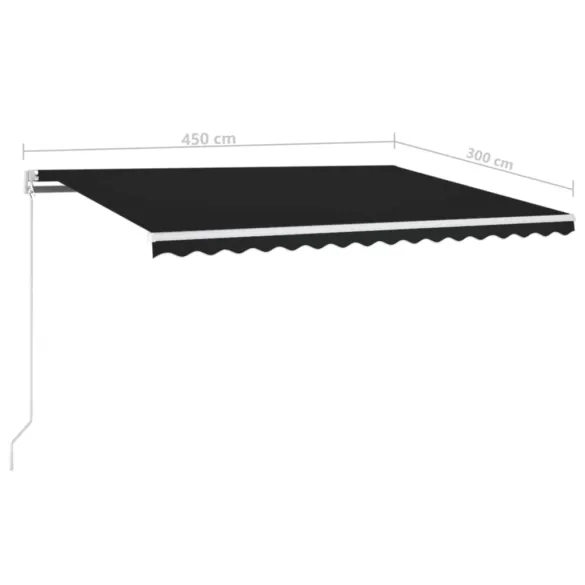 Copertină retractabilă manual cu LED pentru exterior
