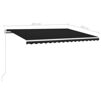 Copertină retractabilă manual cu LED pentru exterior