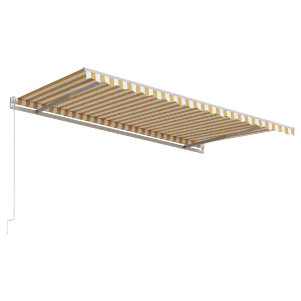 Copertină Automată Retractabilă 4.5x3m - Galben/Alb | Livrare Gratuită