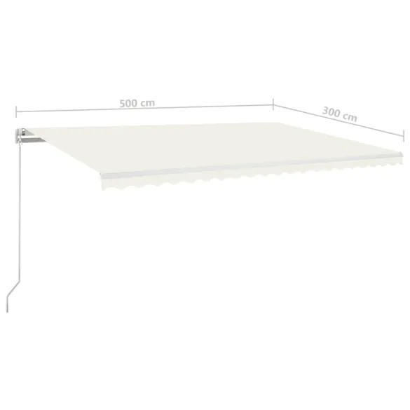 Copertină Retractabilă Manual Crem 500x300 cm | Livrare Gratuită