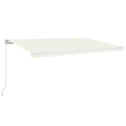 Copertină retractabilă manual cu LED crem 500x300 cm