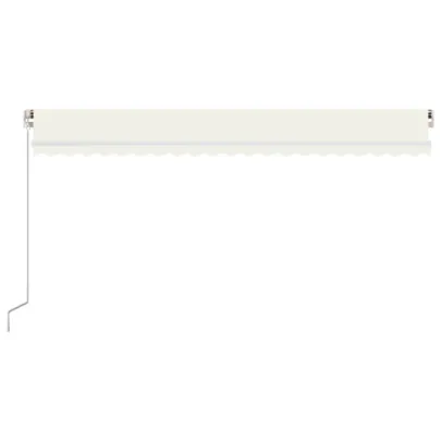 Copertină retractabilă manual cu LED crem 500x300 cm