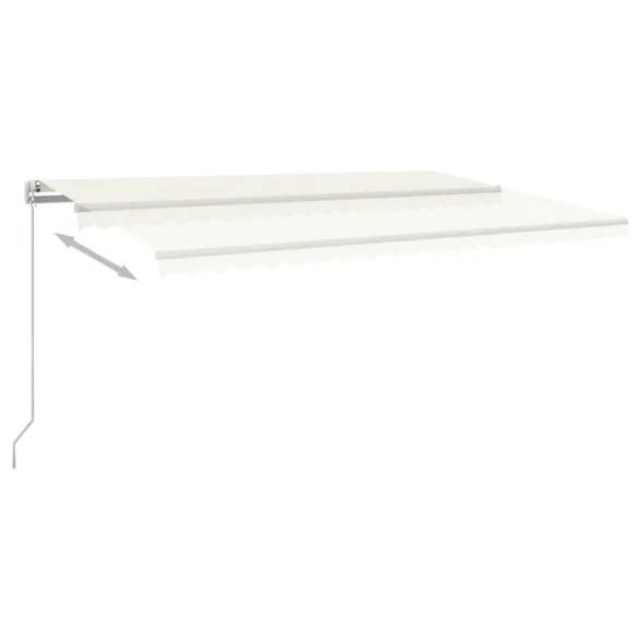 Copertină retractabilă manual cu LED crem 500x300 cm