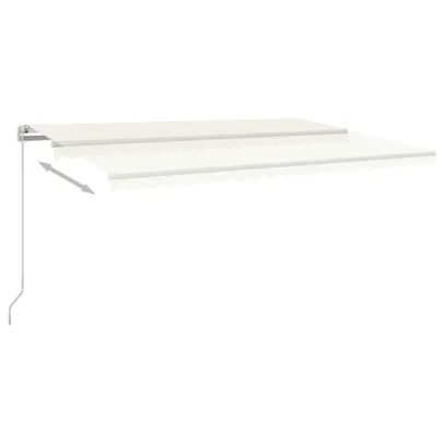 Copertină retractabilă manual cu LED crem 500x300 cm