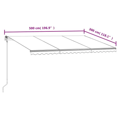 Copertină automată retractabilă crem 500x300 cm - Livrare gratuită