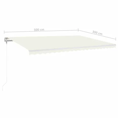 Copertină Automată cu LED Senzor Vânt | 500x300 cm | Livrare Gratuită