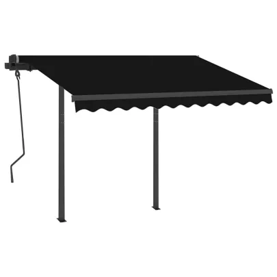 Copertină retractabilă manual cu LED - antracit - 3,5x2,5 m