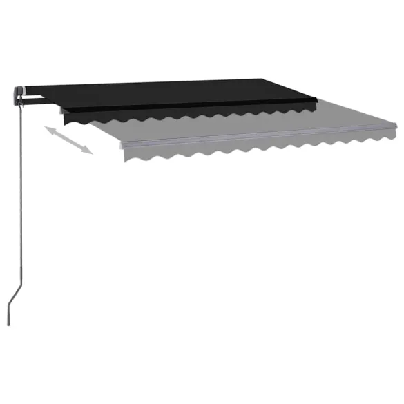 Copertină retractabilă manual cu LED - antracit - 3,5x2,5 m