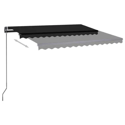 Copertină retractabilă manual cu LED - antracit - 3,5x2,5 m