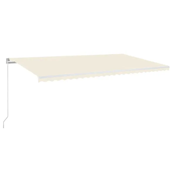 Copertină retractabilă manuală cu LED - 600x300 cm - Crem