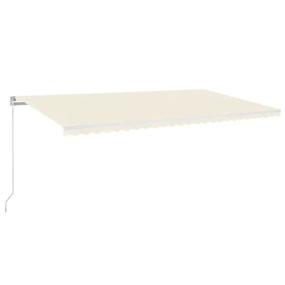 Copertină retractabilă manuală cu LED - 600x300 cm - Crem