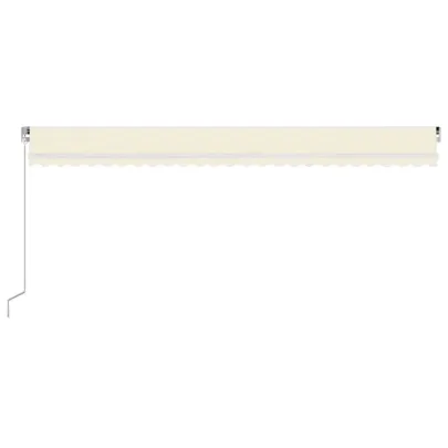 Copertină retractabilă manuală cu LED - 600x300 cm - Crem
