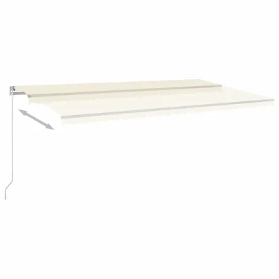 Copertină retractabilă manuală cu LED - 600x300 cm - Crem