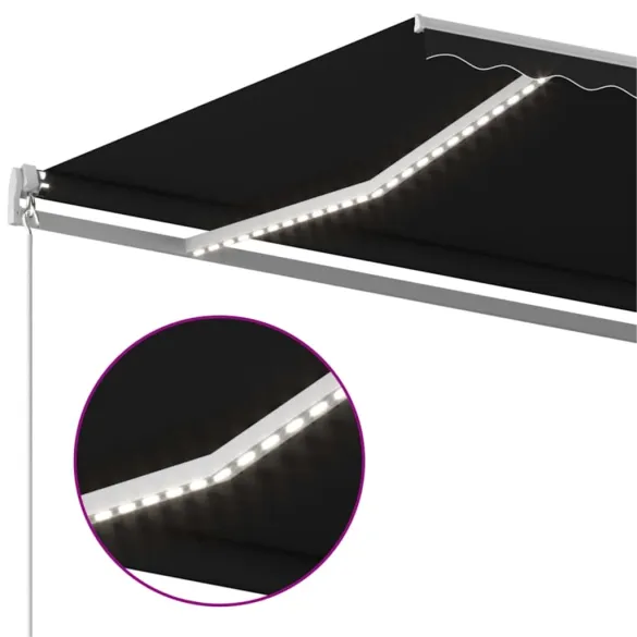 Copertină retractabilă cu LED pentru exterior - 600x300 cm